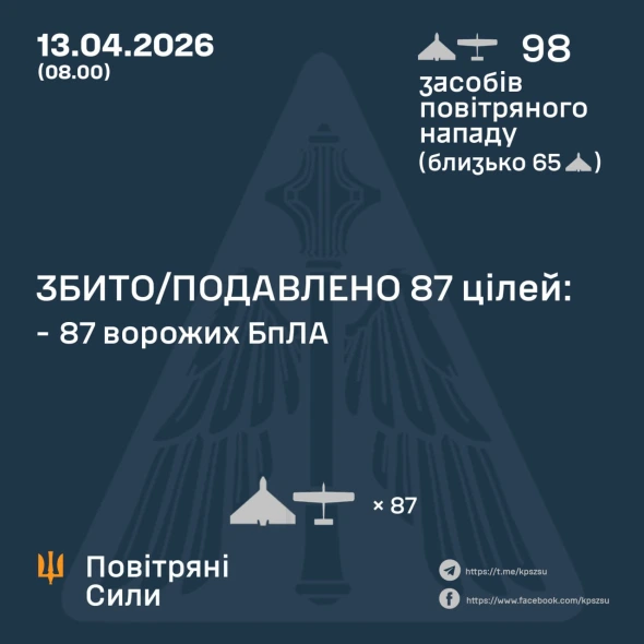 Повітряні сили розкрили подробиці нічної атаки росіян